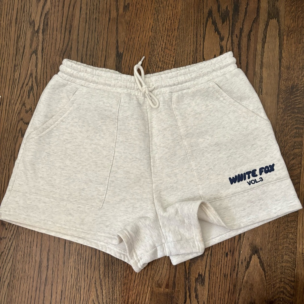 White fox sweatshorts